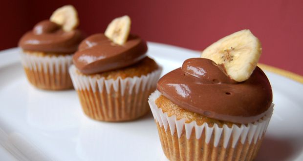 Cupcake de banana com Nutella