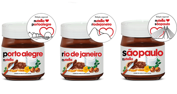 Restaurantes: Nutella lança rótulos com nome de cidades brasileiras
