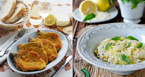 Costela de vitela à milanesa com risoto de limão siciliano