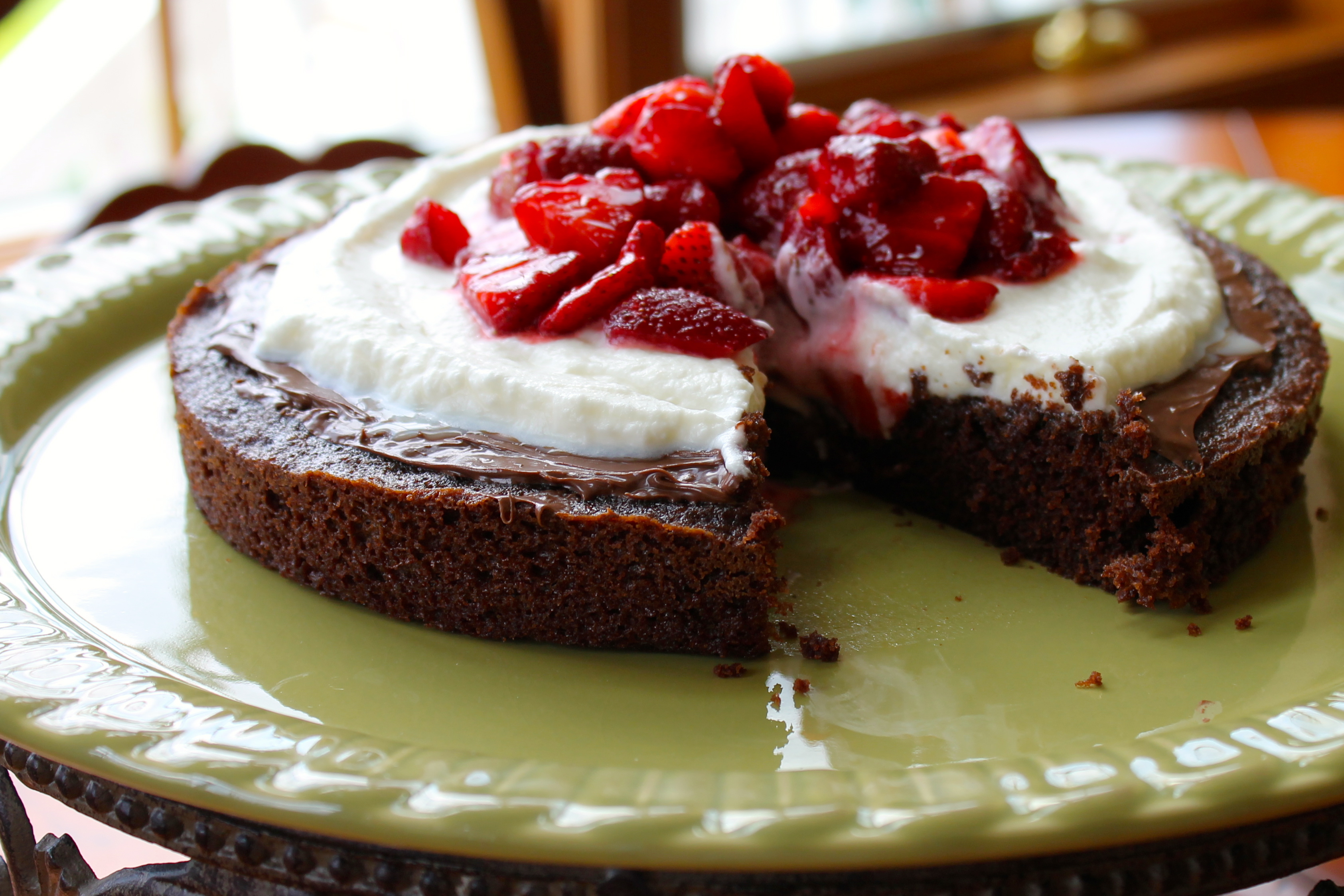 Bolo de Nutella e morango