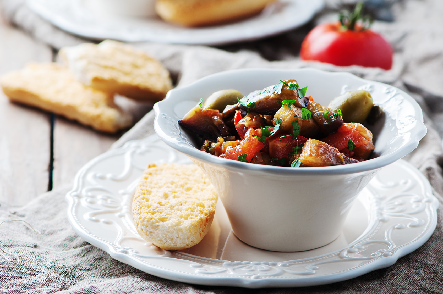 Caponata de berinjela e pimentão 