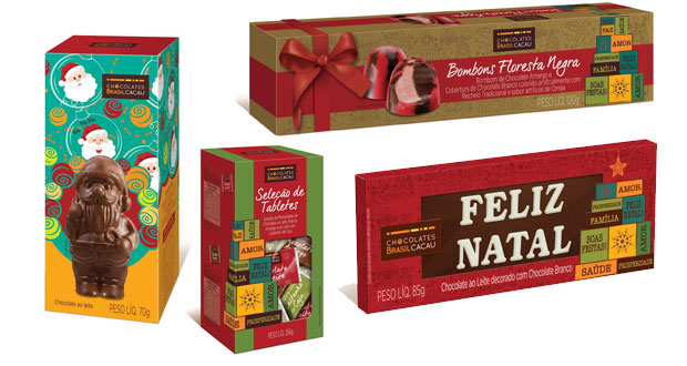 Produtos de Natal da Chocolates Brasil Cacau