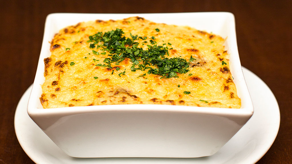 Filé de Tilápia com purê de batata gratinado