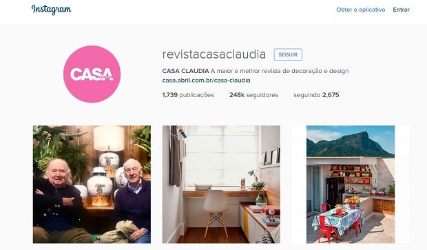 CASA CLAUDIA PERFIS NO INSTAGRAM PARA QUEM GOSTA DE DECORAÇÃO