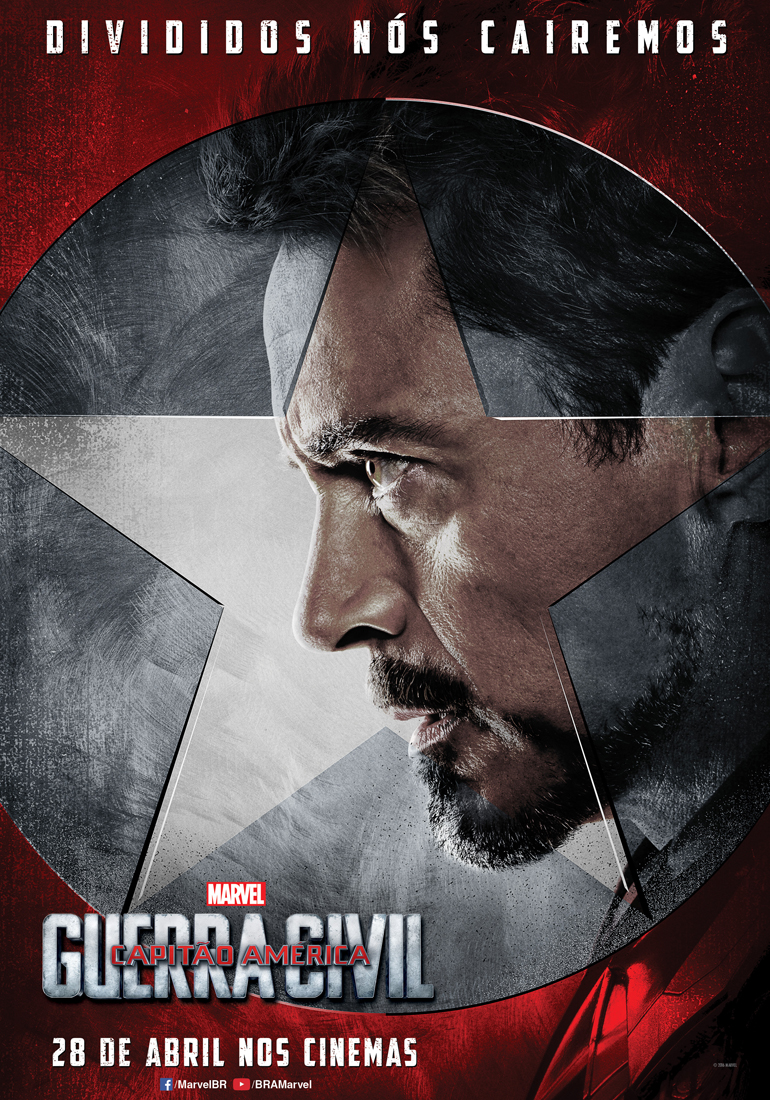 Cinema: #TimeHomemdeFerro: Marvel divulga pôsteres individuais de "Capitão América: Guerra Civil"