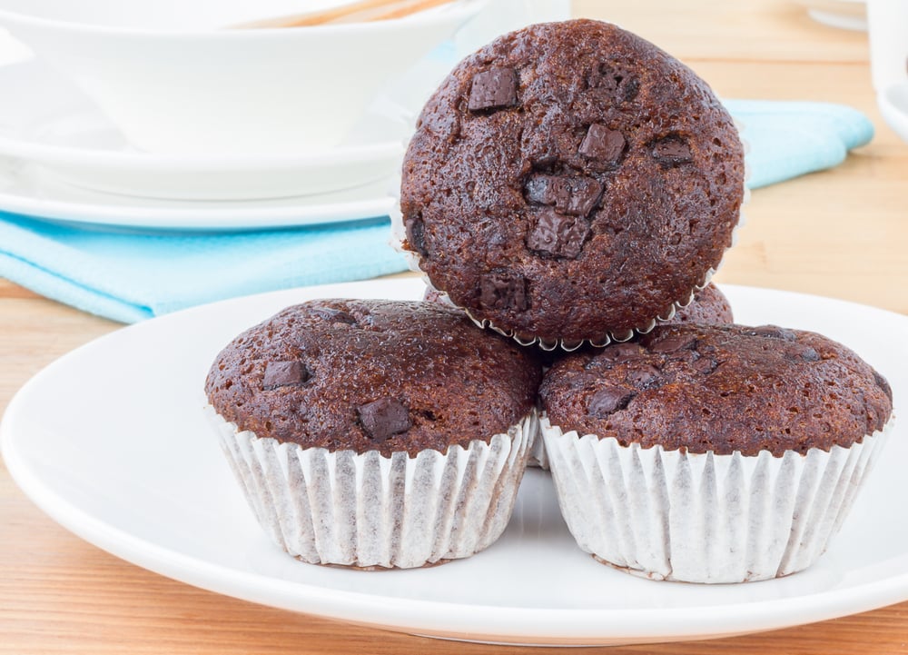 Muffin de chocolate com Whey Protein