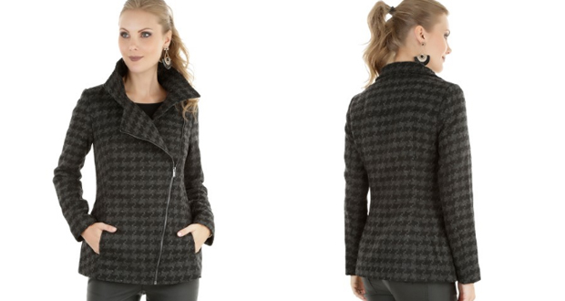 Casaco pied de poule preto, da C&A