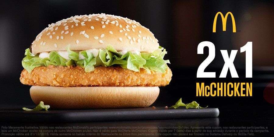 Cupom de desconto: compre um McChicken e ganhe outro