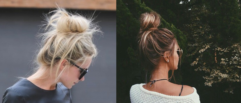 7. Coque desfiado (messy bun)