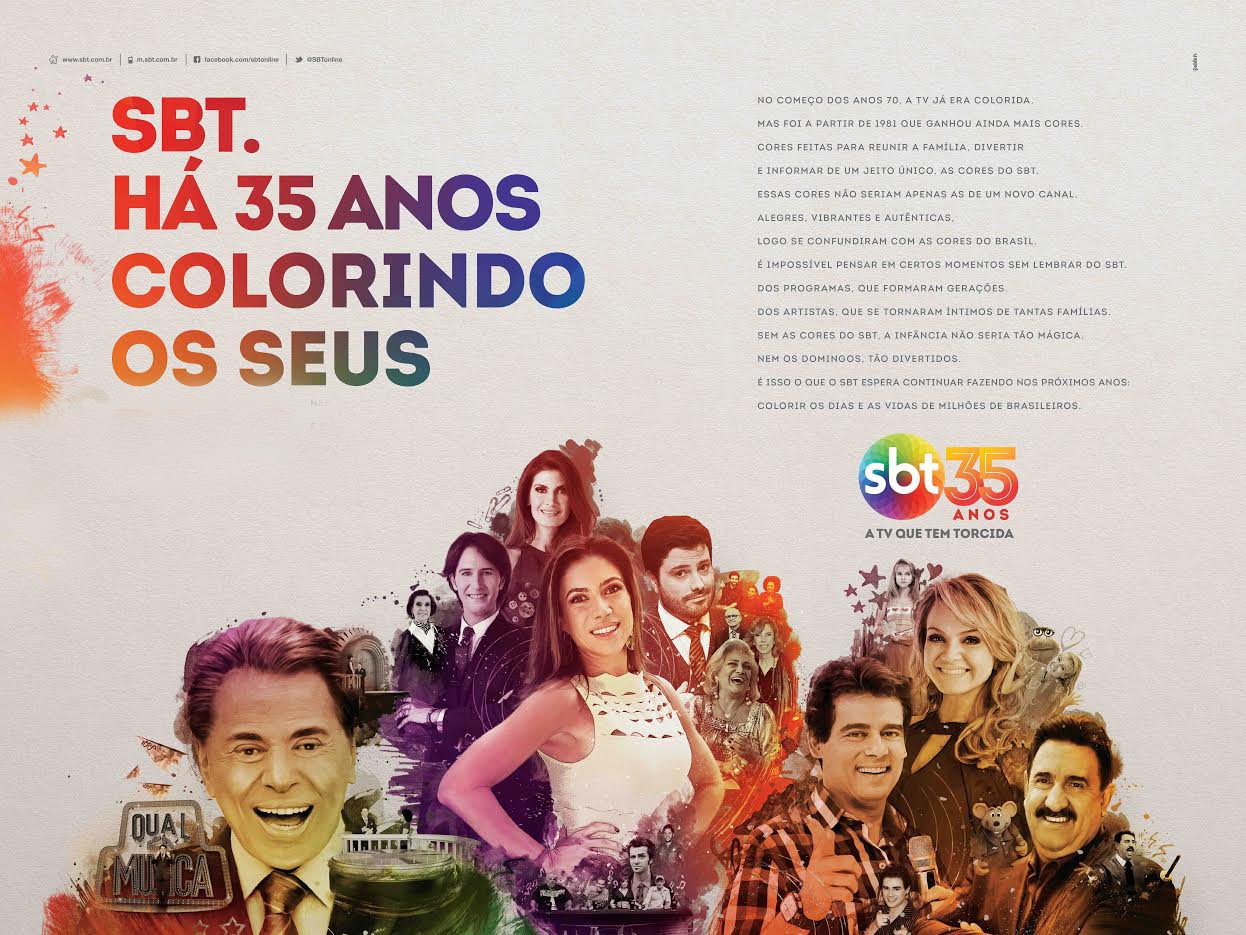 TV: SBT celebra 35 anos com novas atrações e série de eventos culturais