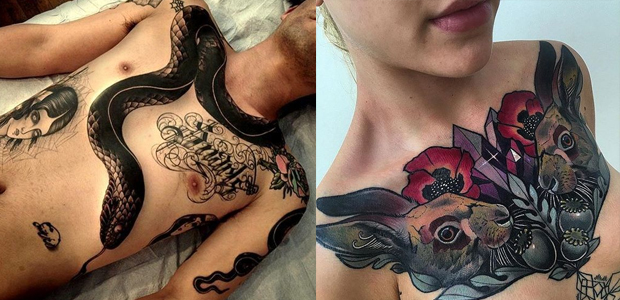 Tatuagens no peito pra lá de inspiradoras