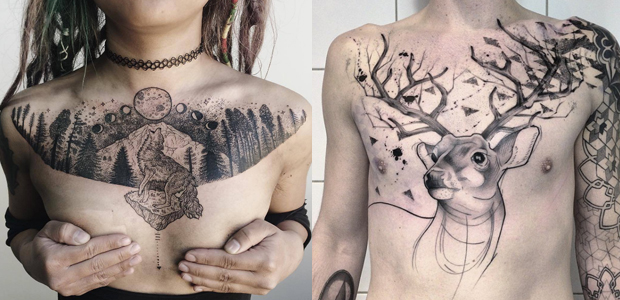 Tatuagens no peito pra lá de inspiradoras