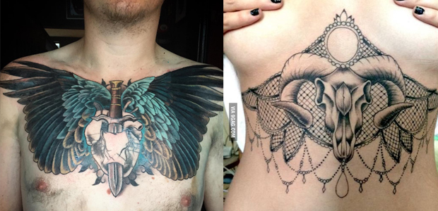 Tatuagens no peito pra lá de inspiradoras
