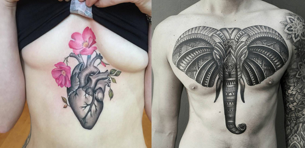 Tatuagens no peito pra lá de inspiradoras